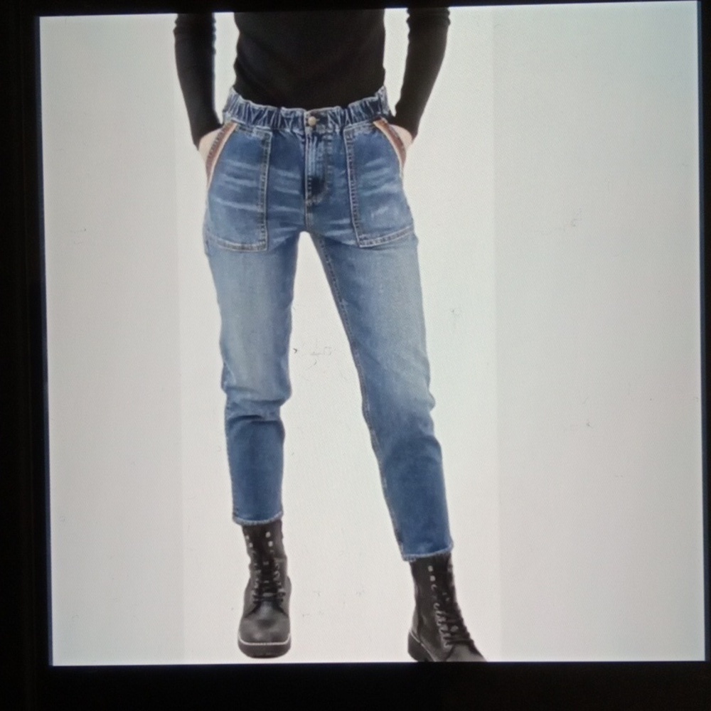 DRIFTWOOD Eliza In Rose Santina Cropped Utility Jeans Womens Medium